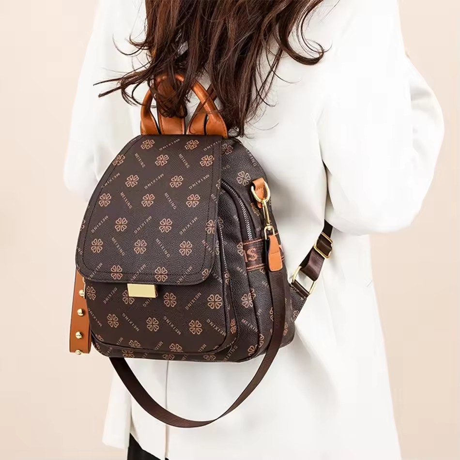 Retro Printed Backpack Women P - огляд і ціна Leather Backpack Vintage