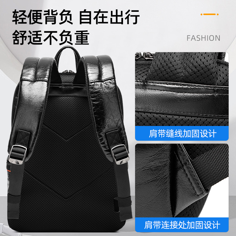 Men's Black Genuine Leather Ba - огляд і ціна Leather Backpack Vintage